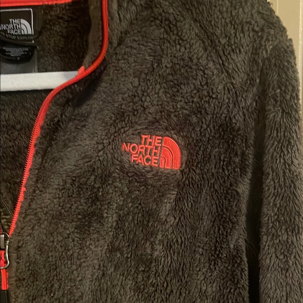 The North Face Brown Fleece Jacket with Red Accents - Picture 3 of 4